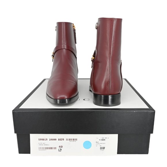 Gucci Women's 599019 Double G Strap Leather Ankle Boots - Picture 8 of 12